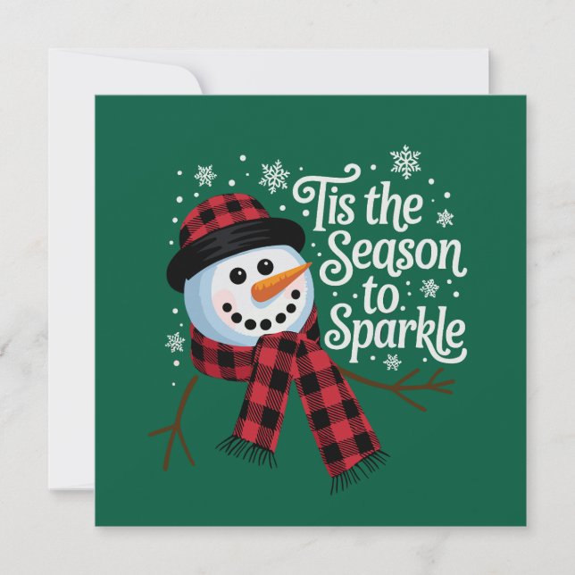 Det Är Dags Att Glänsa Jul Vinter Högtid Julkort (Framsida)