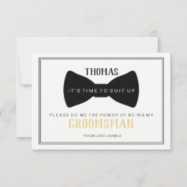 Det är dags att Kostym upp Groomsman Card - Black Inbjudningar