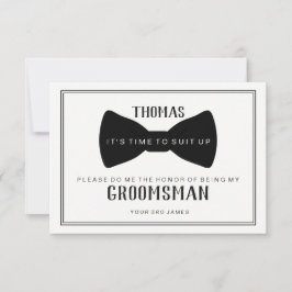 Det är dags att Kostym upp Groomsman Card - Black Inbjudningar