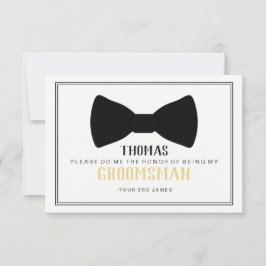 Det är dags att Kostym upp Groomsman Card - Black Inbjudningar