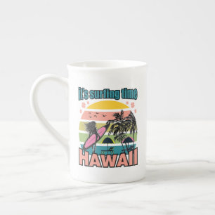 Det är dags att surfa - Hawaii Benporslin Mugg