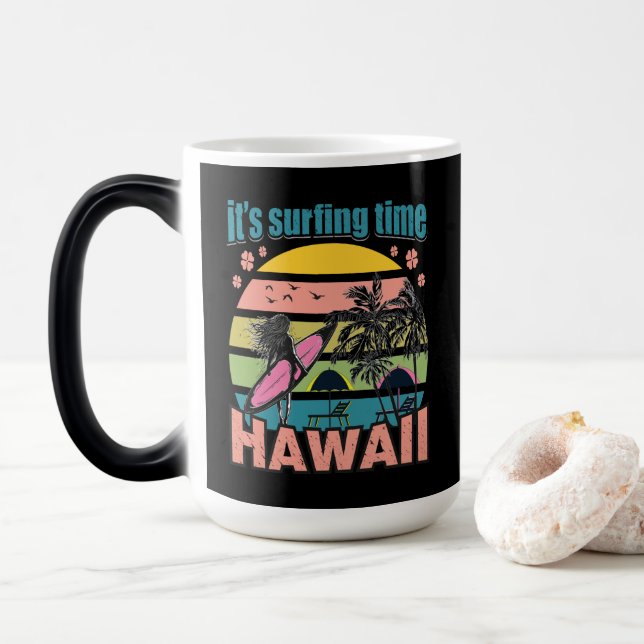 Det är dags att surfa - Hawaii Magisk Mugg (Med munk)