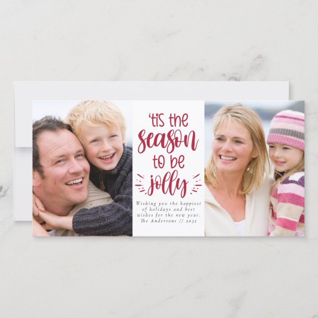 Det är dags att vara glad Jul Foto Collage Högtid Julkort (Framsida)