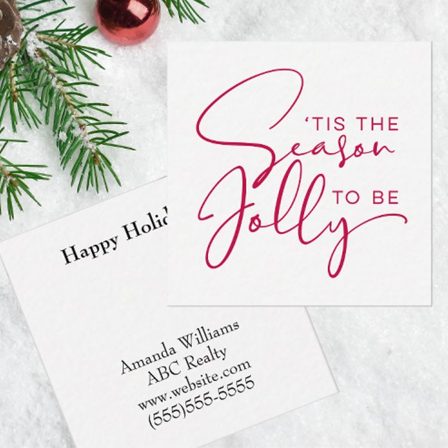 Det Är Dags Att Vara Glatt Jul Anteckningskort (Personalized Christmas Notecard for Business)