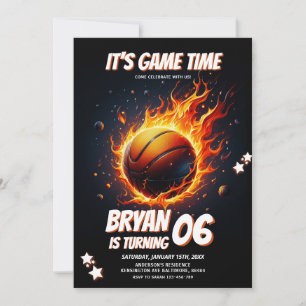 Det är dags för Boys Basketball Sports Birthday Inbjudningar
