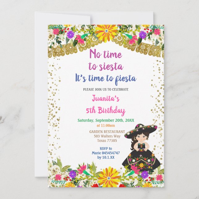 Det är dags för en fiesta. inbjudningar (Framsida)