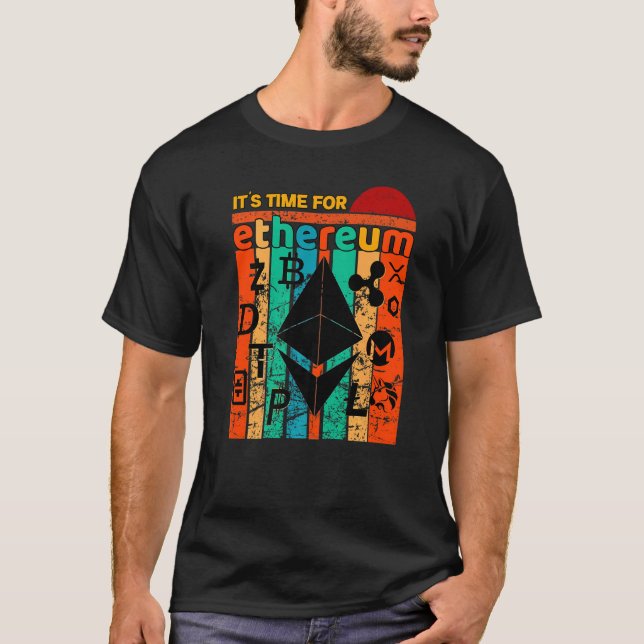 Det är dags för Etherum Bitcoin Litecoin Crypto T Shirt (Framsida)