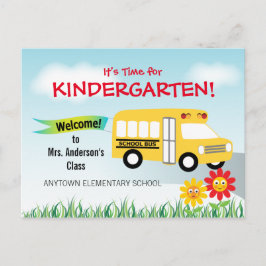 Det är dags för Kindergarten, School Buss Vykort