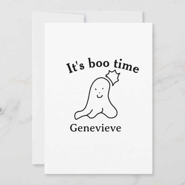 Det är dags för namn Halloween-datumspöksvart Inbjudningar (Framsida)