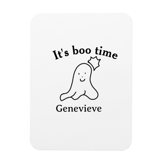 Det är dags för namn Halloween-datumspöksvart Magnet (Vertikal)