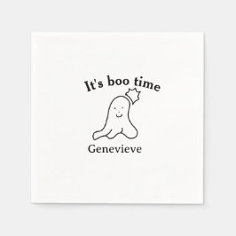 Det är dags för namn Halloween-datumspöksvart Pappersservett