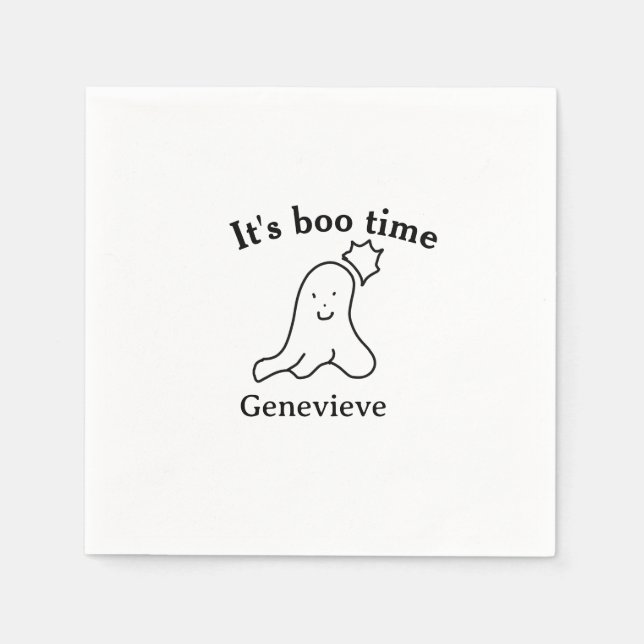 Det är dags för namn Halloween-datumspöksvart Pappersservett (Framsidan)