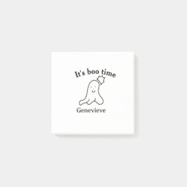 Det är dags för namn Halloween-datumspöksvart Post-it Block