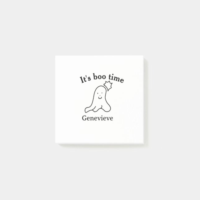 Det är dags för namn Halloween-datumspöksvart Post-it Block (Framsida)