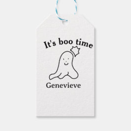 Det är dags för namn Halloween-datumspöksvart Presentetikett