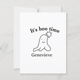 Det är dags för namn Halloween-datumspöksvart Vykort