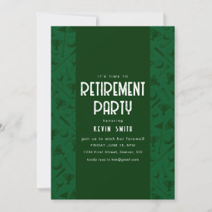 Det är dags för Party Golf Theme Pension Party Inbjudningar