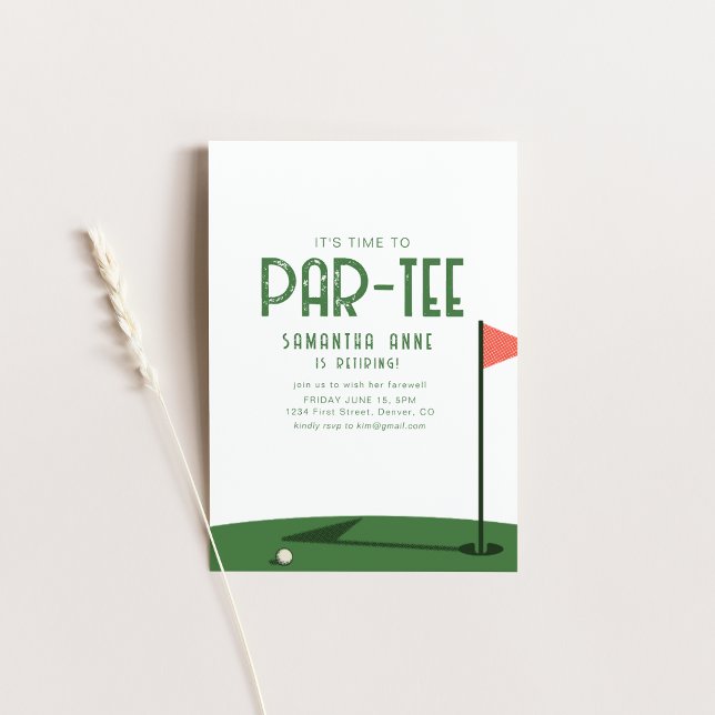 Det är dags för Party Golf Theme Pension Party Inbjudningar (Skapare uppladdad)