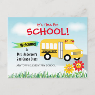 Det är dags för skolan, Back to school Buss Vykort