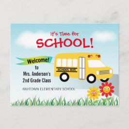 Det är dags för skolan, Back to school Buss Vykort