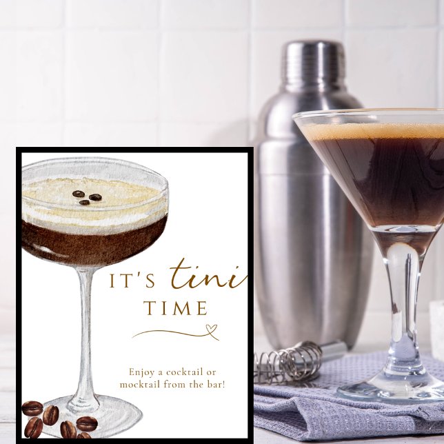 Det är dags för Tini Roligt Espresso Martini Barsk Poster (Skapare uppladdad)
