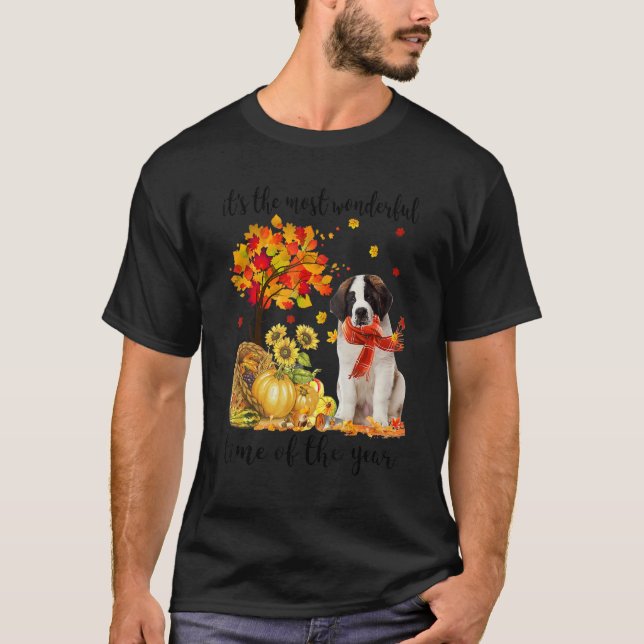 Det är den mest underbara hösttiden Saint Bernard T Shirt (Framsida)