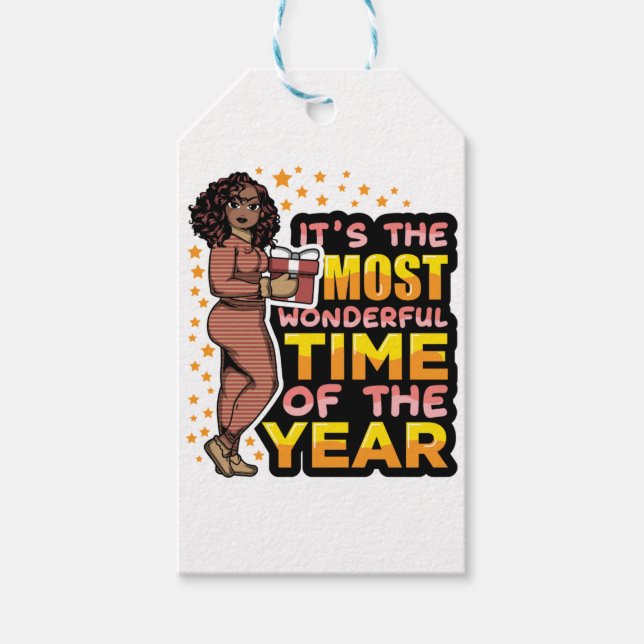 Det är den mest underbara jultiden presentetikett (Framsidan)