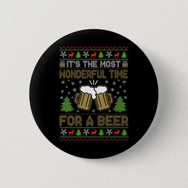 Det är den mest underbara tiden för en Beer Santa  Knapp (Framsida)