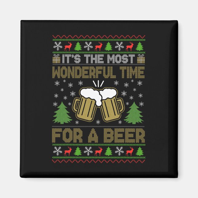 Det är den mest underbara tiden för en Beer Santa  Magnet (Framsidan)