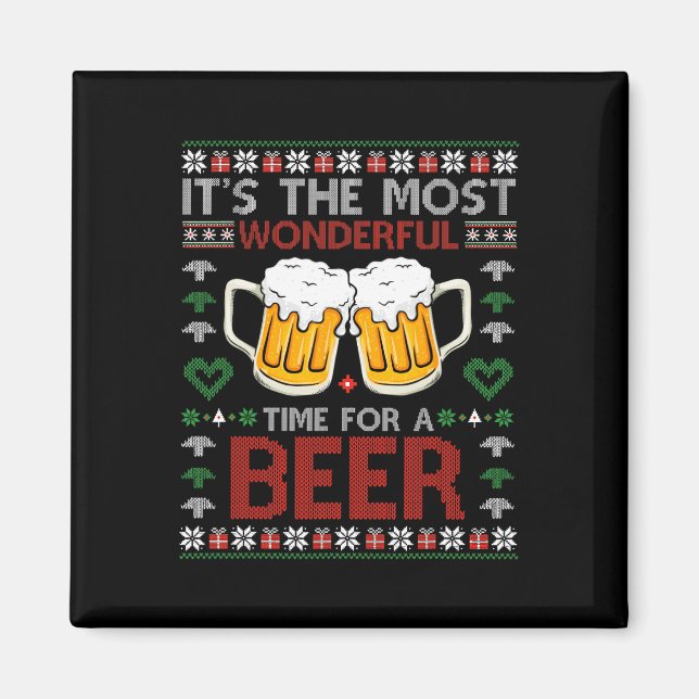 Det är den mest underbara tiden för en Beer Santa  Magnet (Framsidan)