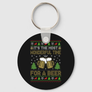Det är den mest underbara tiden för en Beer Santa Nyckelring