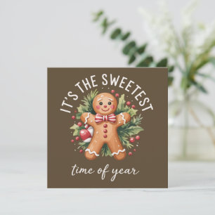 Det är den sötaste tiden på året Gingerbread Xmas Julkort