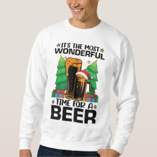 Det är den underbaraste tiden för en jul-tomte-öl lång ärmad tröja