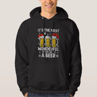 Det Är Den Underbaraste Tiden För En Öl Julbelysni Hoodie