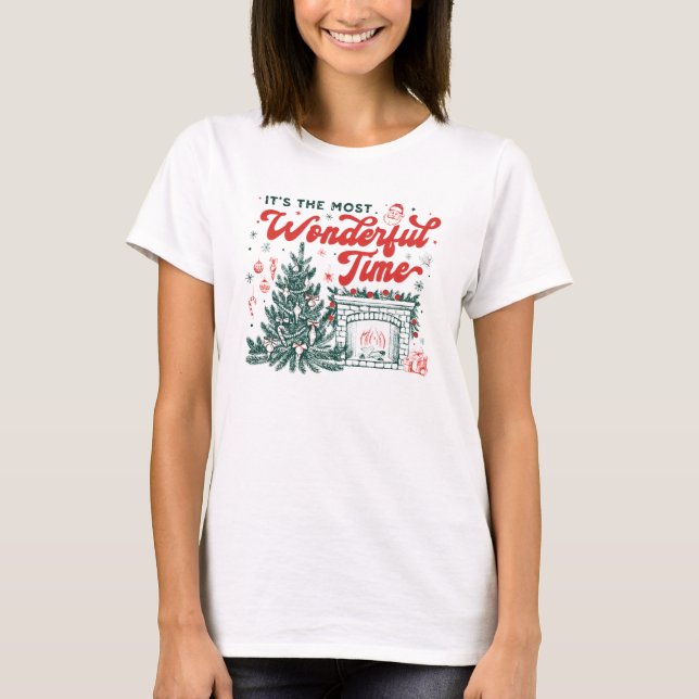 Det är den underbaraste tiden juldesign t shirt (Framsida)