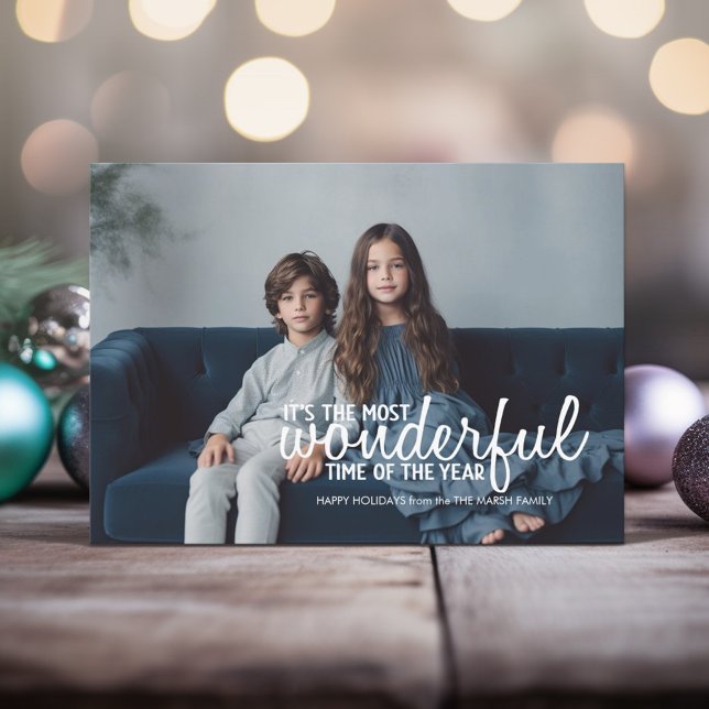 Det är den underbaraste tiden på året Foto Julkort (Greeting Card with One large Photo)