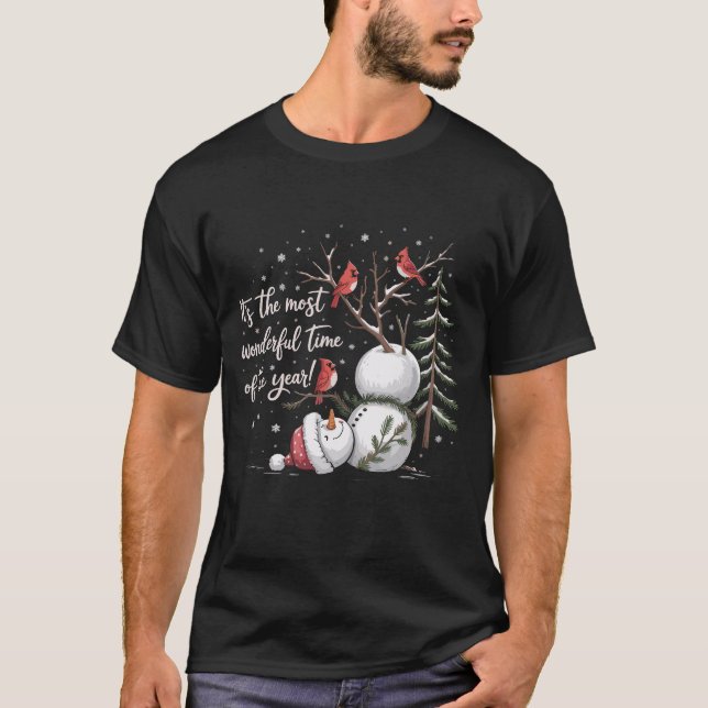 Det är den underbaraste tiden på året Snömannen T Shirt (Framsida)