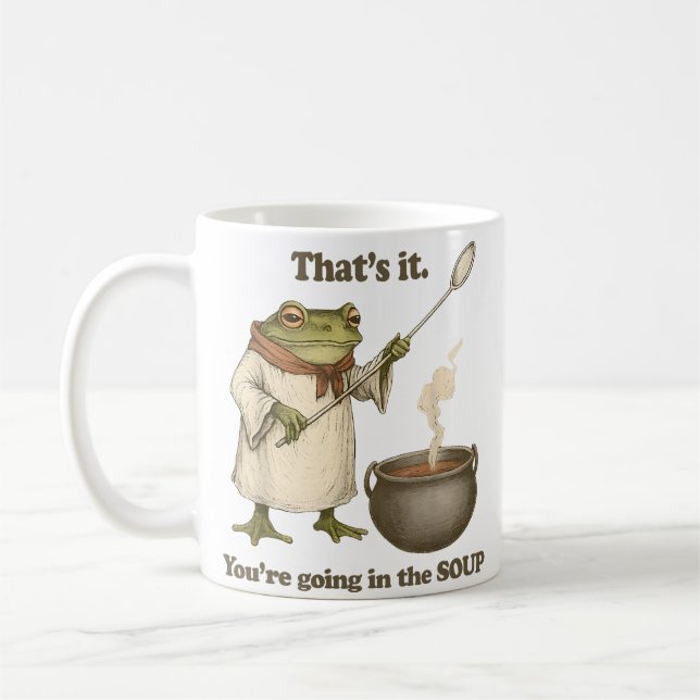 Det är det, du hamnar i soppan  kaffemugg (Vänster)