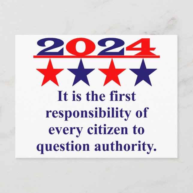 Det är det första ansvaret - politiskt vykort (Framsida)