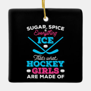 Det är det Hockey Girls är gjord av Julgransprydnad Keramik