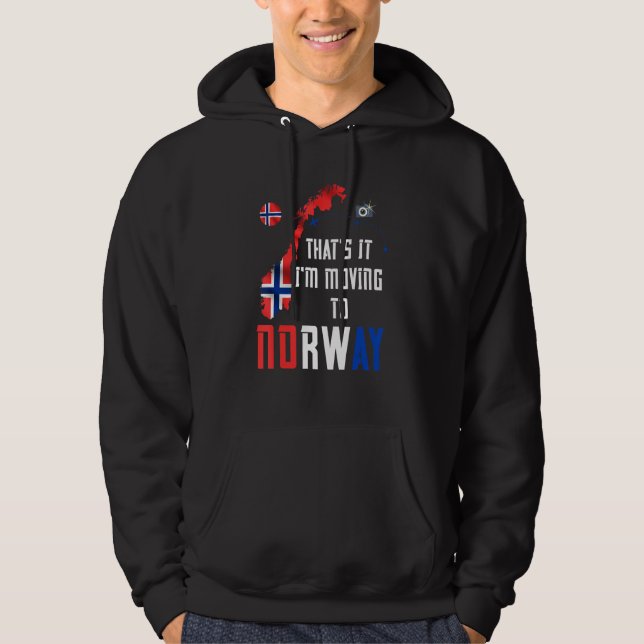 Det Är Det Jag Flyttar Till Norge  Skandinaviska N Hoodie (Framsida)