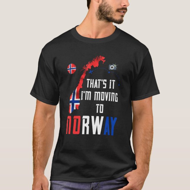 Det Är Det Jag Flyttar Till Norge  Skandinaviska N T Shirt (Framsida)
