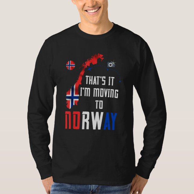 Det Är Det Jag Flyttar Till Norge  Skandinaviska N T Shirt (Framsida)