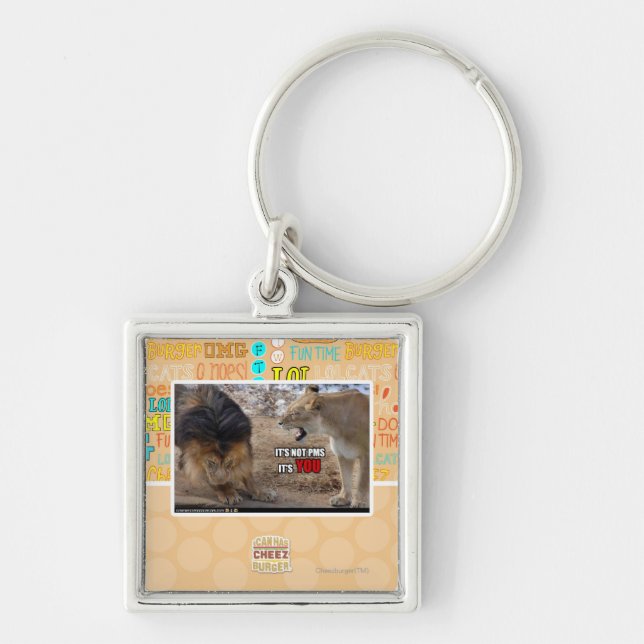 Det är DIG! Fyrkantig Silverfärgad Nyckelring (Framsidan)