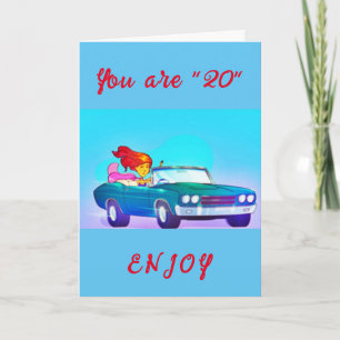 **DET ÄR DIN **20:e** BIRTHDAY!!!!!** BIRTHDAY Car Kort
