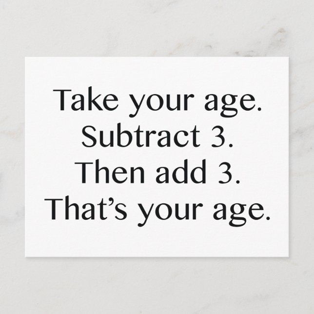 Det är din ålder vykort (Framsida)