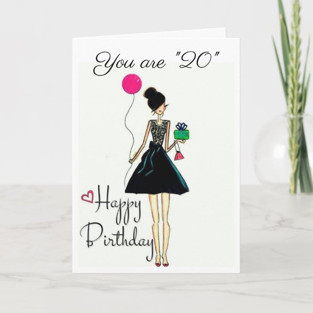 **DET ÄR DIN BIRTHDAY!!!!* **20th** Kort (Framsida)