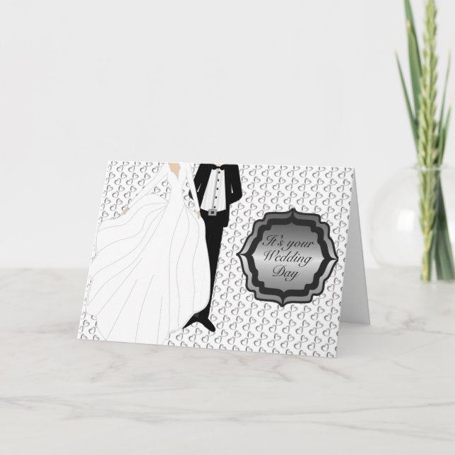 Det är din Bröllopsdag Hälsning - Silver Kort (Framsida)