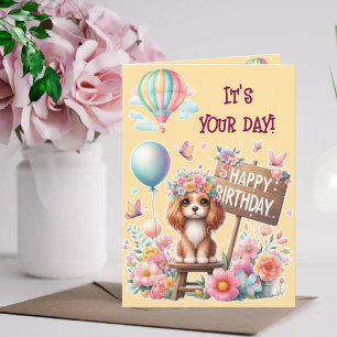 Det är din dag! Grattis på födelsedagen Cute Puppy Kort