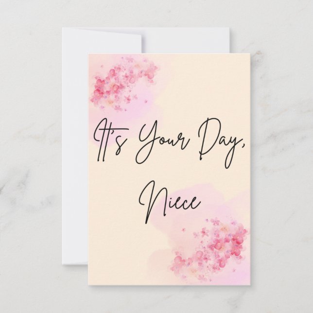 Det är din dag, Niece Minimal Birthday Card Inbjudningar (Framsida)